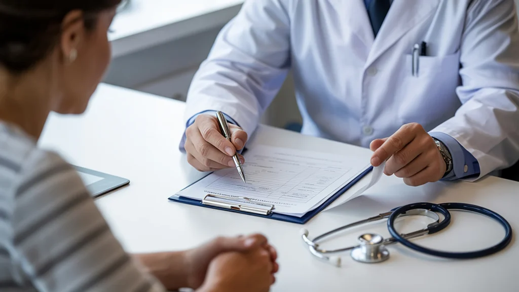 PEMF Therapy in Pleasanton: Harnessing Electromagnetic Energy to Support Healing and Recovery 3 Doctor consulting with a patient about PEMF therapy for healing, recovery, and supportive care in Pleasanton.
